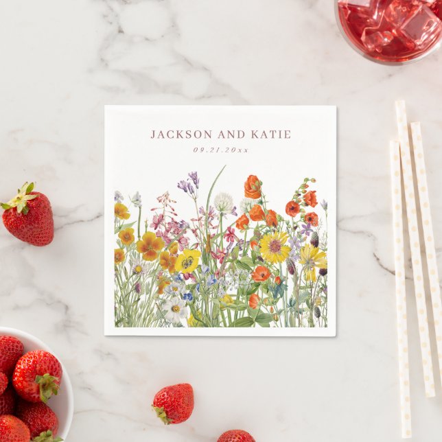 Personalized Wildflower Cocktail Napkins (Insitu)