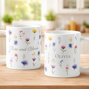 Personalized Wildflower Coffee Mug Rise and Bloom