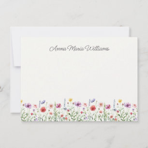 Personalized Wildflower Floral Chic Note Cards