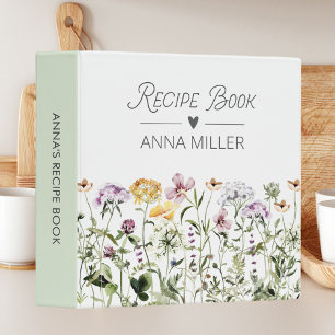 Personalized Wildflower Floral Garden Recipe Binder