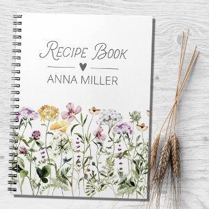 Personalized Wildflower Floral Garden Recipe Notebook