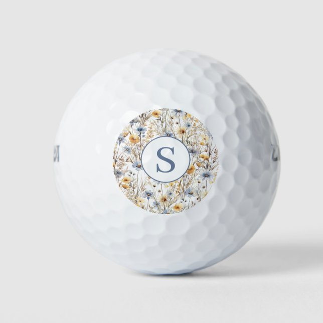 Personalized Wildflower Floral  Golf Balls (Front)