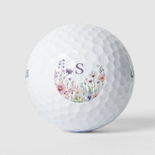 Personalized Wildflower Floral  Golf Balls
