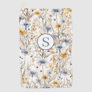 Personalized Wildflower Floral  Golf Towel