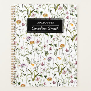 Personalized Wildflower Garden Floral Pattern Planner