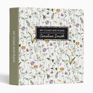 Personalized Wildflower Garden Pattern Binder