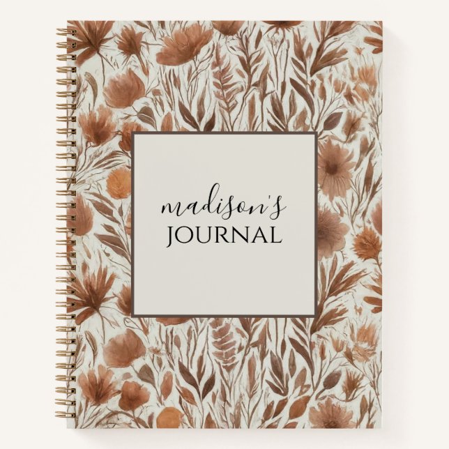 Personalized Wildflower Journal Notebook (Front)
