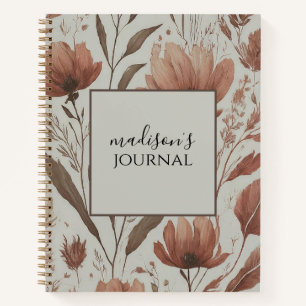 Personalized Wildflower Journal Notebook