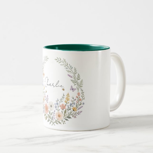 Personalized Wildflower Name Mug (Front Right)