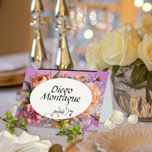 Personalized Wildflower Place Card - Lavender
