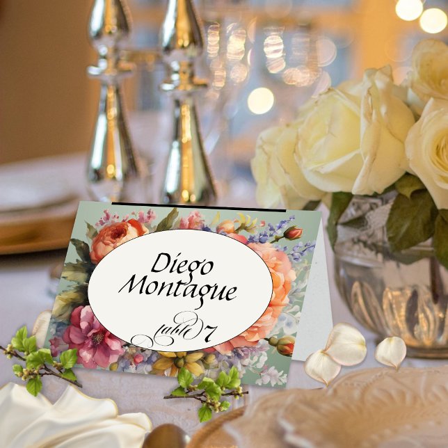 Personalized Wildflower Place Card - Sage (Creator Uploaded)