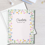Personalized Wildflower Planner<br><div class="desc">This pretty pink planner is decorated with delicate hand-drawn wildflowers in pastel shades. Easily customizable with your name, year. Use the Design Tool to change the text size, style, or colour or delete the quote section. You won't find this exact image from other designers as we create our artwork. Original...</div>