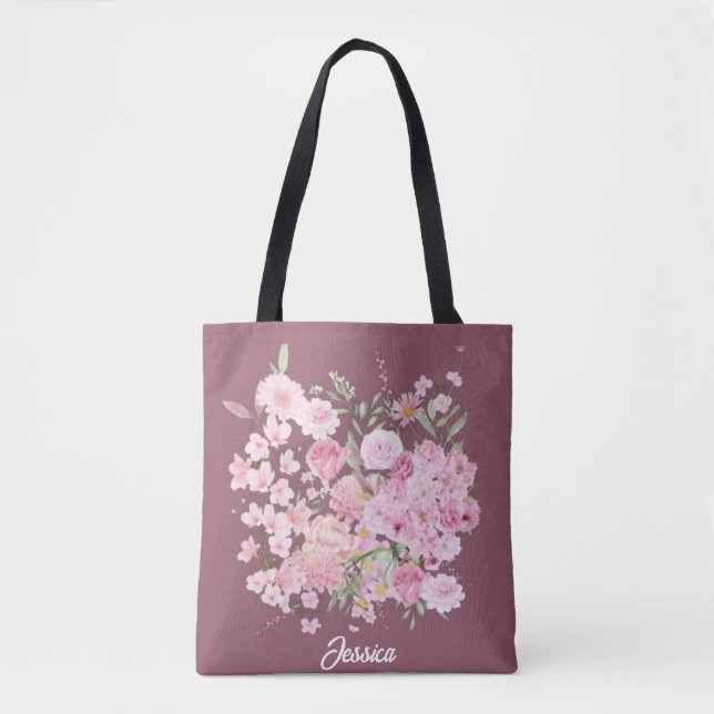  Personalized Wildflower Tote Bag (Front)