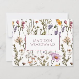 Personalized Wildflower Watercolor Card