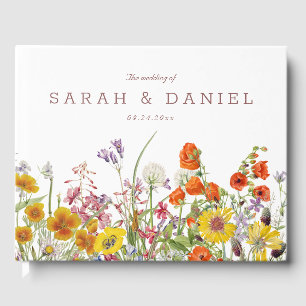 Personalized Wildflower Wedding Guest Book