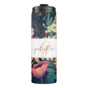 Personalized Wildflower  with Name & Monogram Thermal Tumbler