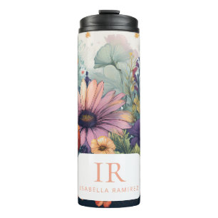 Personalized Wildflower with Name & Monogram Thermal Tumbler