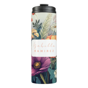 Personalized Wildflower with Name Thermal Tumbler