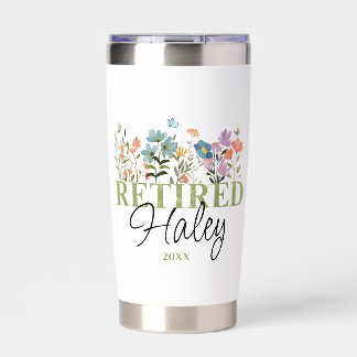 Personalized Wildflowers Retirement, Floral Retire Insulated Tumbler