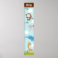 Personalized Wildlife Jungle Animal Growth Chart