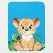 Personalized Wildlife Lion Blanket
