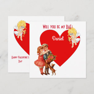 Personalized Will You Be My BAE Cupid Angel Card