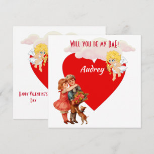 Personalized Will You Be My BAE Cupid Angel Clouds