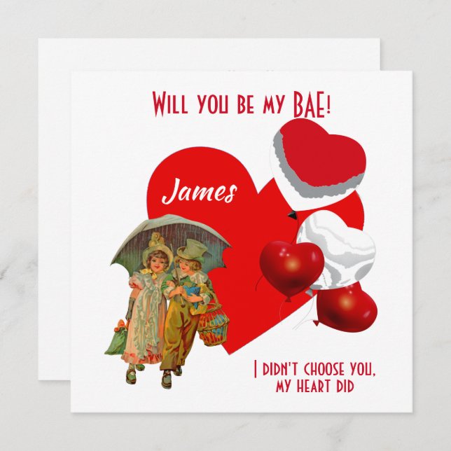 Personalized Will You Be My BAE Girl Boy Balloons  (Front/Back)