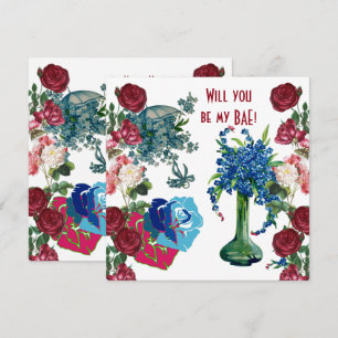 Personalized Will You Be My BAE Rustic Roses Vase 