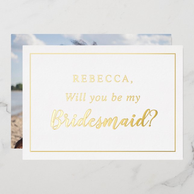 Personalized Will you be my bridesmaid Photo (Front/Back)