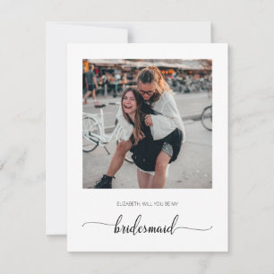 Personalized Will You Be My Bridesmaid Photo Card
