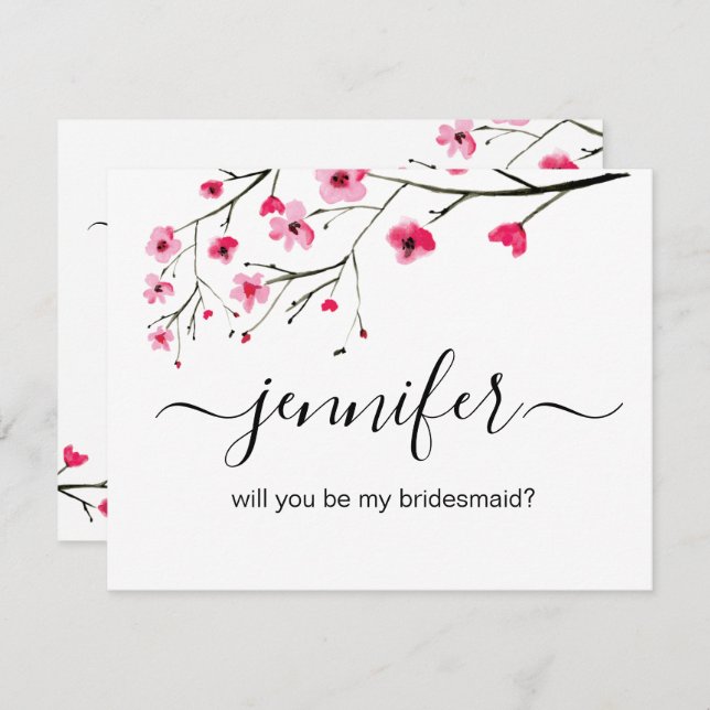 Personalized Will you be my bridesmaid Wedding Invitation (Front/Back)