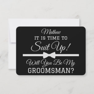 Personalized “Will You Be My Groomsman?” Suit Up  Thank You Card