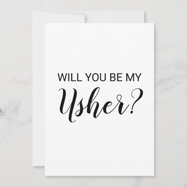 Personalized Will you be my Usher card (Front)