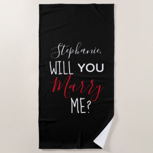 Personalized Will You Marry Me Marriage Proposal Beach Towel