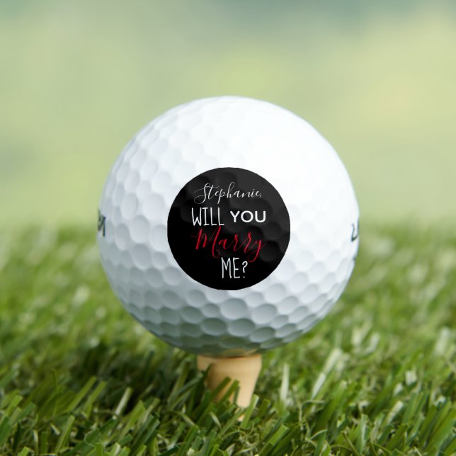 Personalized Will You Marry Me Marriage Proposal Golf Balls (Insitu Tee)