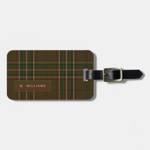 Personalized WILLIAMS Tartan Mens Luggage Tag
