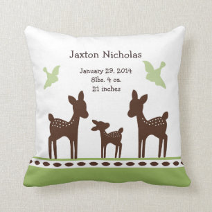 Personalized Willow Deer Family Pillow Keepsake