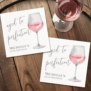 Personalized Wine Adult Birthday Party Napkin