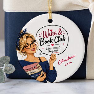 Personalized Wine Book Club Ornament Gift