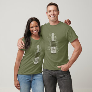 Personalized Wine Bottle and Grapevines T-Shirt