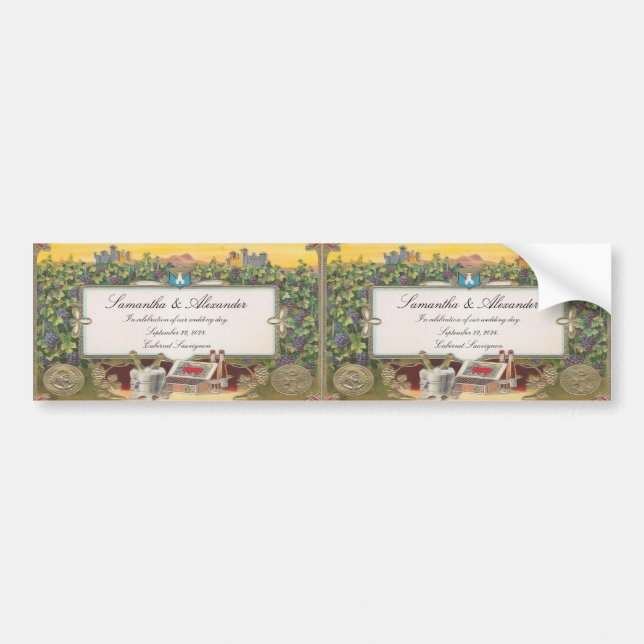 Personalized Wine Bottle Labels Bumper Size 2up (Front)