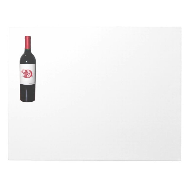 Personalized Wine Bottle Notepad (Front)
