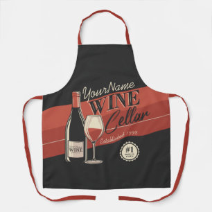 Personalized Wine Cellar Bottle Tasting Room Bar  Apron