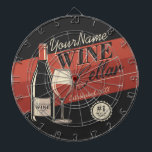 Personalized Wine Cellar Bottle Tasting Room Bar Dartboard<br><div class="desc">Personalized Wine Cellar Bottle Tasting Room Bar design,  featuring elegant wine bottle and glass. Customize with your Name or Custom Text!</div>
