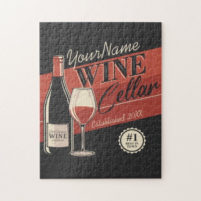Personalized Wine Cellar Bottle Tasting Room Bar  Jigsaw Puzzle (Vertical)