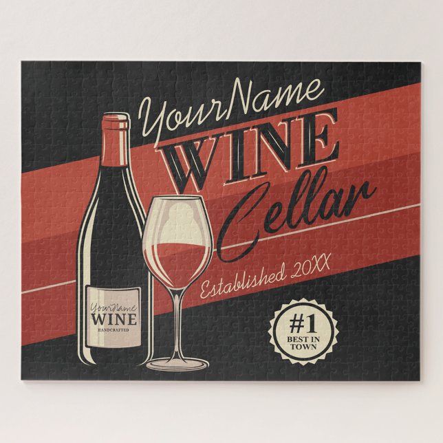 Personalized Wine Cellar Bottle Tasting Room Bar  Jigsaw Puzzle (Creator Uploaded)
