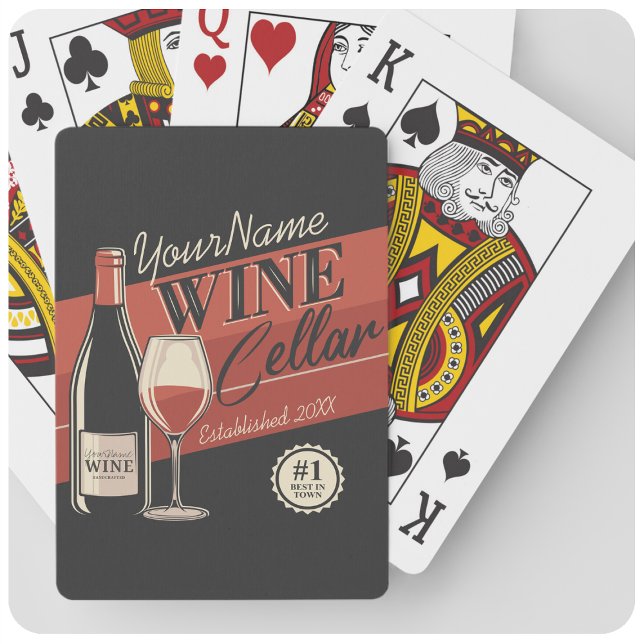 Personalized Wine Cellar Bottle Tasting Room Bar  Playing Cards (Creator Uploaded)