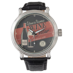 Personalized Wine Cellar Bottle Tasting Room Bar Watch