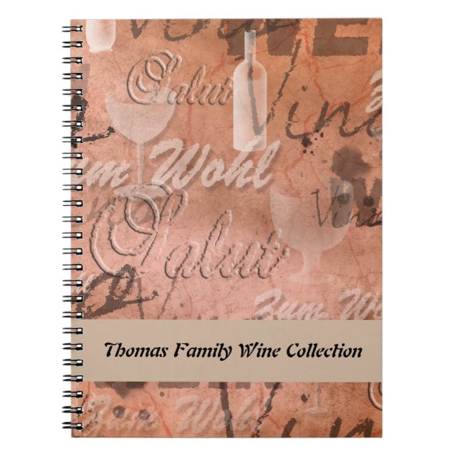 Personalized wine collectors record list journal (Front)